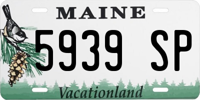 ME license plate 5939SP