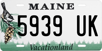 ME license plate 5939UK