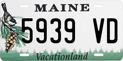 ME license plate 5939VD