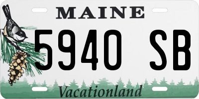 ME license plate 5940SB