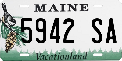 ME license plate 5942SA