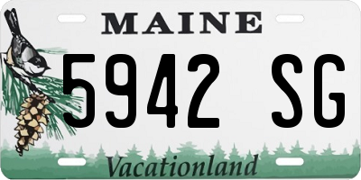ME license plate 5942SG