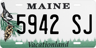 ME license plate 5942SJ
