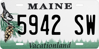 ME license plate 5942SW