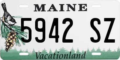 ME license plate 5942SZ