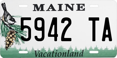 ME license plate 5942TA