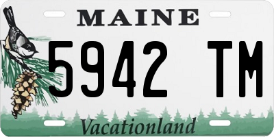 ME license plate 5942TM