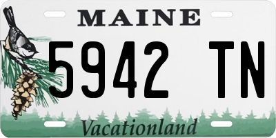 ME license plate 5942TN