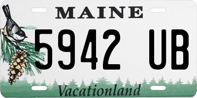 ME license plate 5942UB