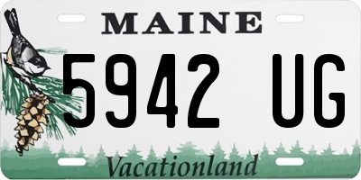ME license plate 5942UG