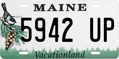 ME license plate 5942UP