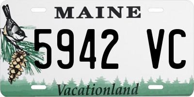 ME license plate 5942VC