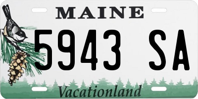 ME license plate 5943SA