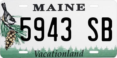 ME license plate 5943SB