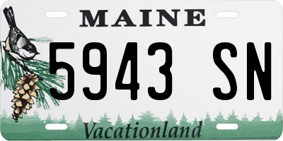 ME license plate 5943SN