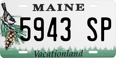 ME license plate 5943SP