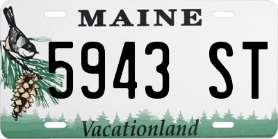 ME license plate 5943ST