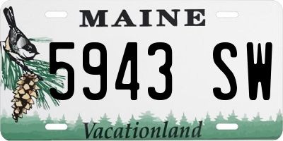 ME license plate 5943SW