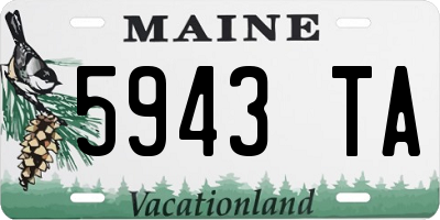 ME license plate 5943TA