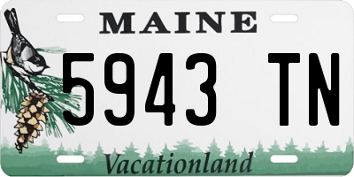 ME license plate 5943TN