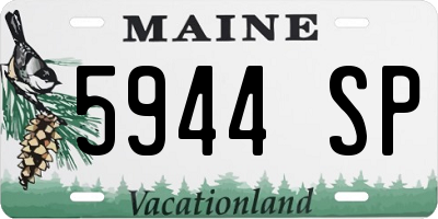 ME license plate 5944SP
