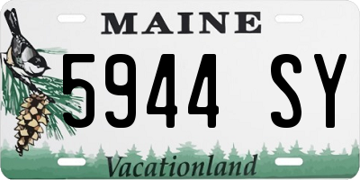 ME license plate 5944SY