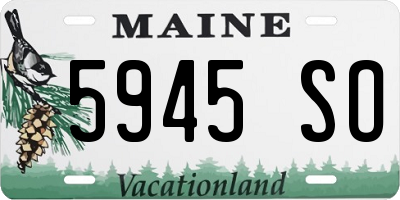 ME license plate 5945SO