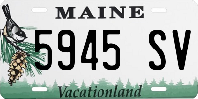 ME license plate 5945SV