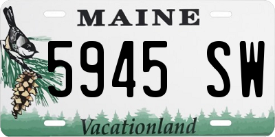 ME license plate 5945SW