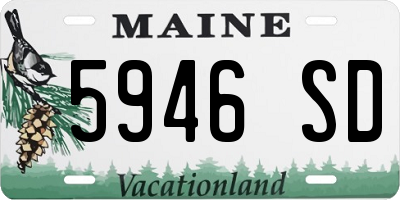 ME license plate 5946SD