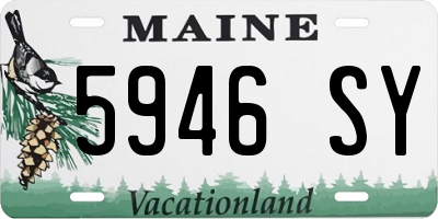ME license plate 5946SY