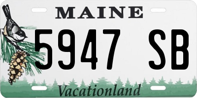 ME license plate 5947SB