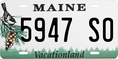 ME license plate 5947SO
