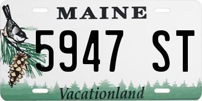 ME license plate 5947ST