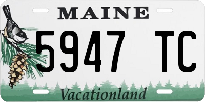 ME license plate 5947TC