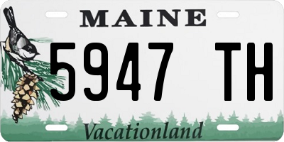 ME license plate 5947TH