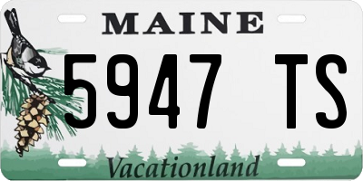 ME license plate 5947TS