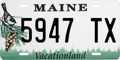 ME license plate 5947TX