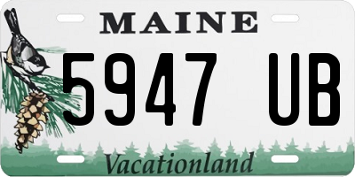 ME license plate 5947UB
