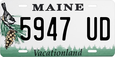 ME license plate 5947UD