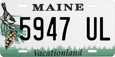 ME license plate 5947UL