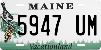 ME license plate 5947UM