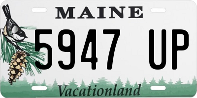 ME license plate 5947UP