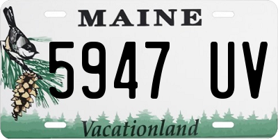ME license plate 5947UV