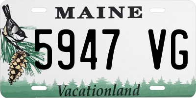 ME license plate 5947VG