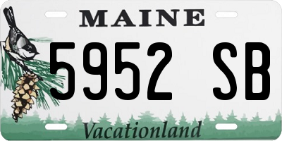 ME license plate 5952SB