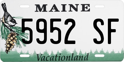 ME license plate 5952SF