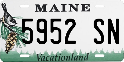 ME license plate 5952SN