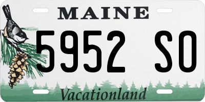 ME license plate 5952SO