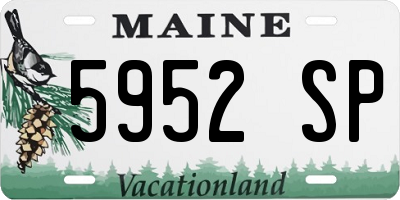 ME license plate 5952SP